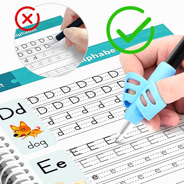 Grooved handwriting practice set