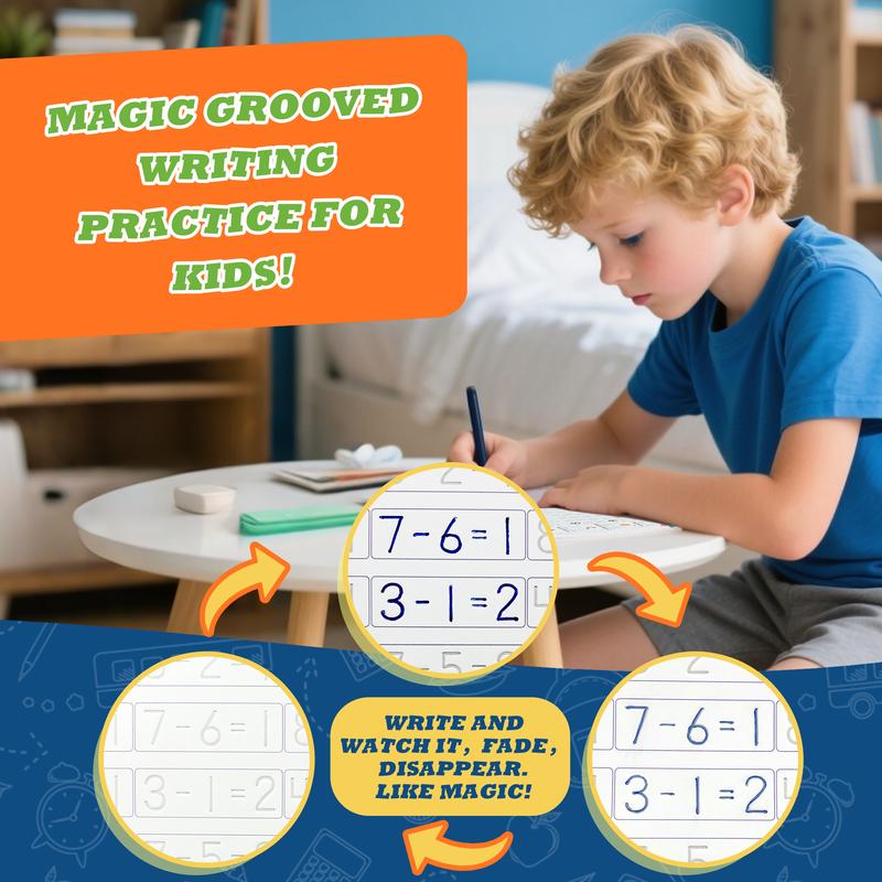 Grooved handwriting practice set